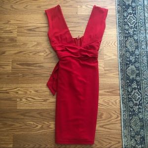Red mini dress
